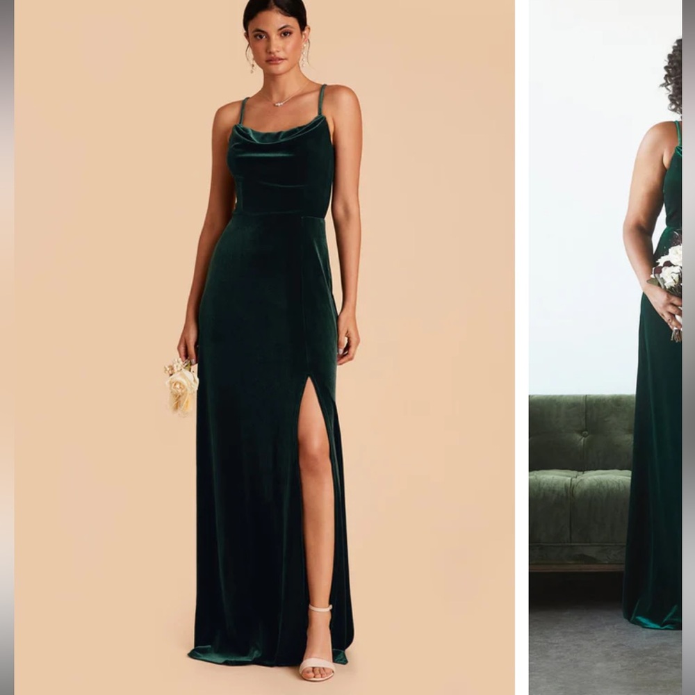 Ash velvet dress in Emerald